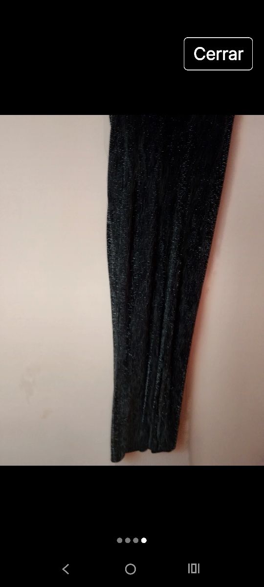 Vestido largo plateado brillante elastico