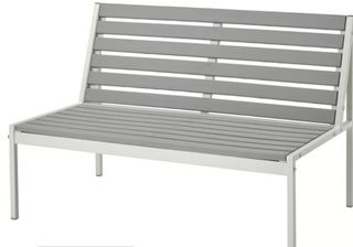 Banco de jardín metal y plástico gris