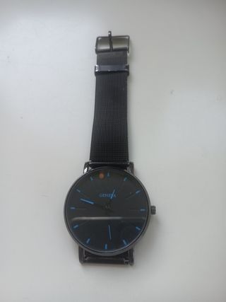 Reloj Geneva Clásico Negro con Correa Malla