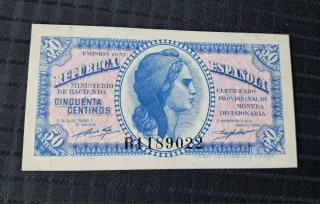 Billete 50 céntimos 1937 Serie B