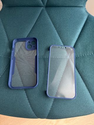 Funda iPhone 13 Transparente y azul oscura