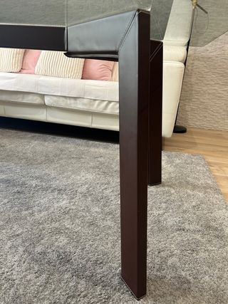 Mesa de comedor cristal y metal