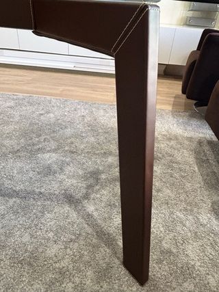 Mesa de comedor cristal y metal