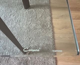 Mesa de comedor cristal y metal