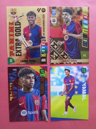 Lote 4 Cromos Lamine Yamal Panini