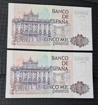 Billetes 5000 pesetas 1979 correlativos 