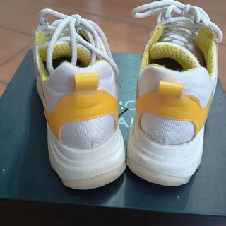 Sneakers donna bianche, gialle e rosa, taglia 37