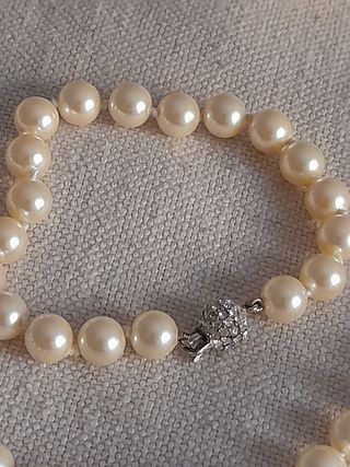 Bracciale in perle fi vetro e strass