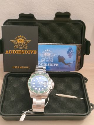 Reloj Addiesdive Sumergible Verde Negro