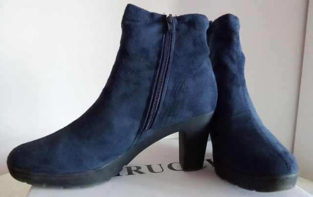 Botines de cuña azules para mujer