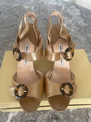 Sandalias Manolo Blahnik Doradas Hebilla Tortoise