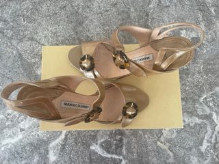 Sandalias Manolo Blahnik Doradas Hebilla Tortoise