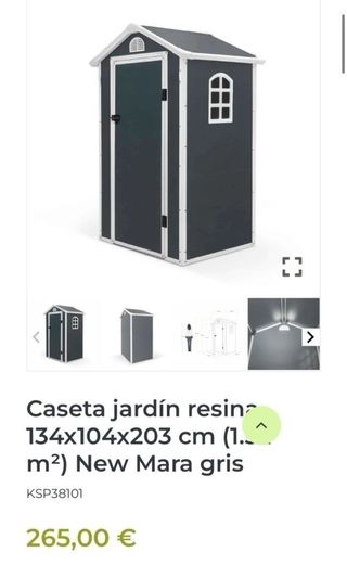 Caseta jardín resina 1.34 m2 New Mara