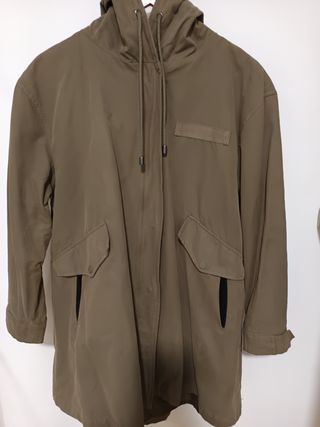 Parka Mango Verde Oliva con Capucha