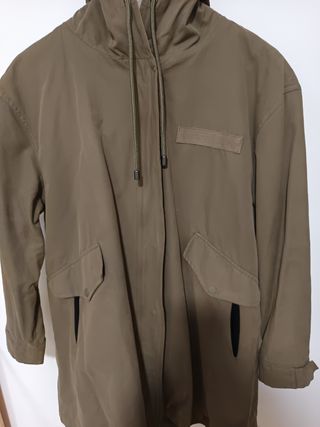 Parka Mango Verde Oliva con Capucha