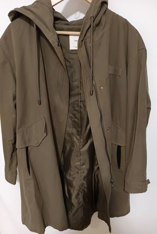 Parka Mango Verde Oliva con Capucha