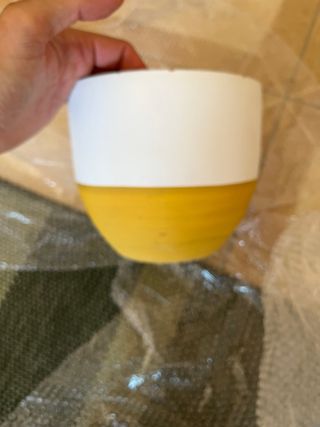 Portavaso piccolo Coincasa bianco e giallo