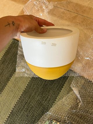 Portavaso piccolo Coincasa bianco e giallo