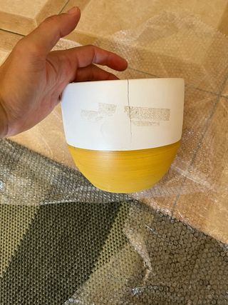 Portavaso piccolo Coincasa bianco e giallo