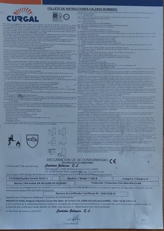 Botas Bombero Forestal CURGAL Negras