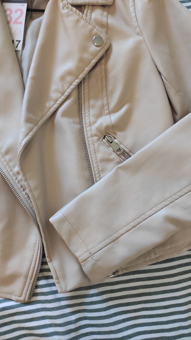 Chaqueta Biker Beige Talla 32