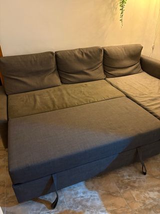 Divano letto in tessuto grigio Ikea