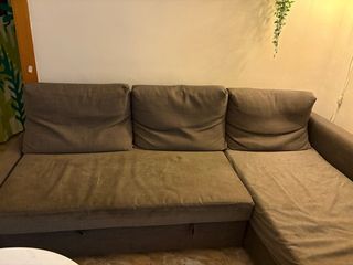 Divano letto in tessuto grigio Ikea