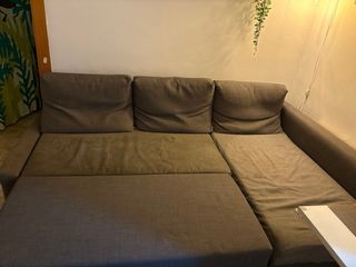 Divano letto in tessuto grigio Ikea