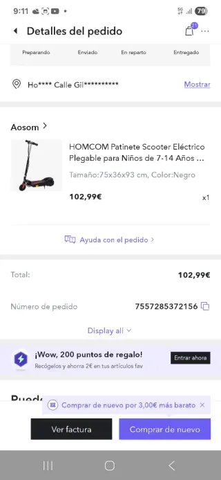 Patinete Eléctrico HOMCOM Niños 7-14 Años