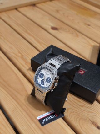 Reloj Curren Hombre Cronógrafo Plata y Azul