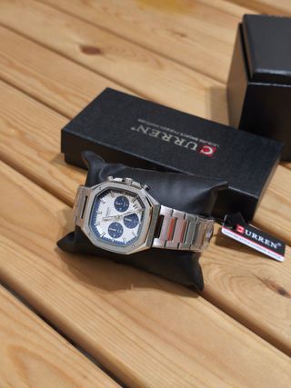 Reloj Curren Hombre Cronógrafo Plata y Azul