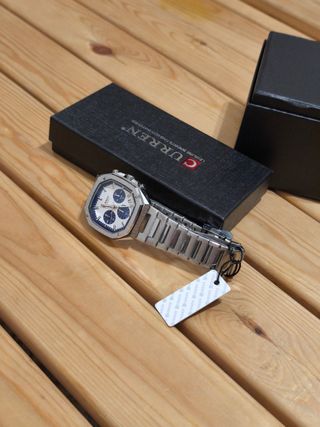 Reloj Curren Hombre Cronógrafo Plata y Azul