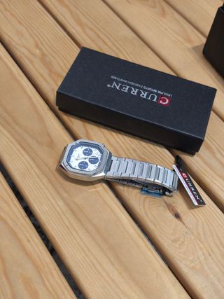 Reloj Curren Hombre Cronógrafo Plata y Azul