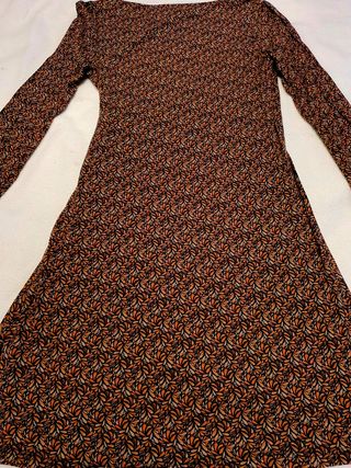 Vestido vintage estampado manga larga