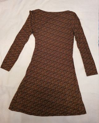 Vestido vintage estampado manga larga