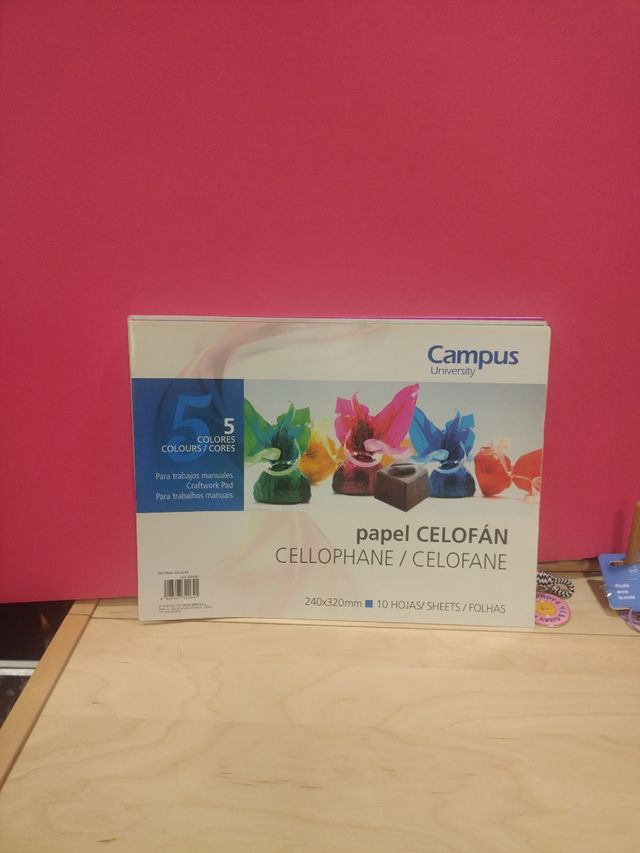 Block Papel Celofán Colores 10 Hojas