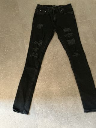 Pantalón vaquero Jack & Jones negro desgastado