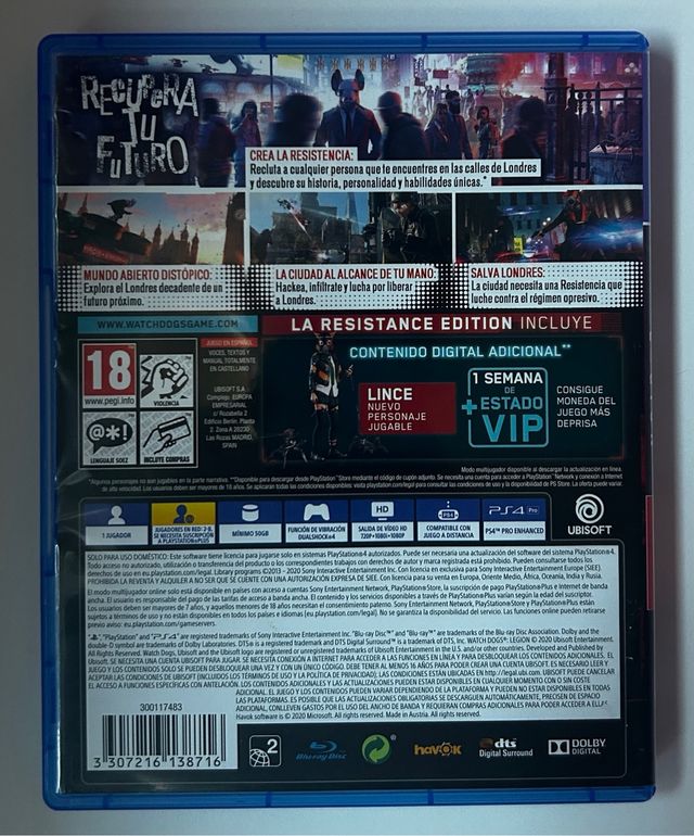 Watch Dogs: Legion Resistance Edition PS4