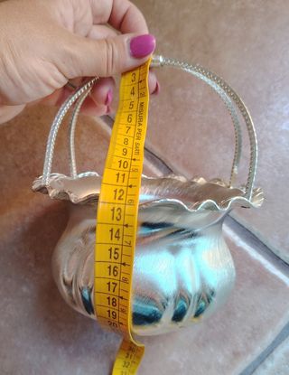 Porta cioccolatini in metallo argentato