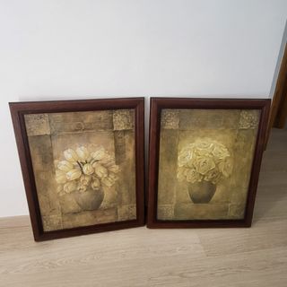 Juego de 2 cuadros decorativos florales