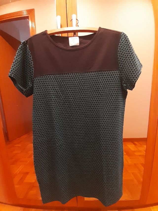 Vestido manga corta estampado talla L