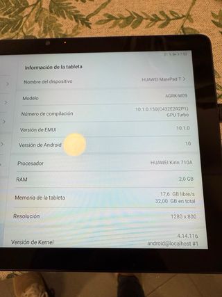 Tablet Huawei MatePad T AGRK-W09 Negra