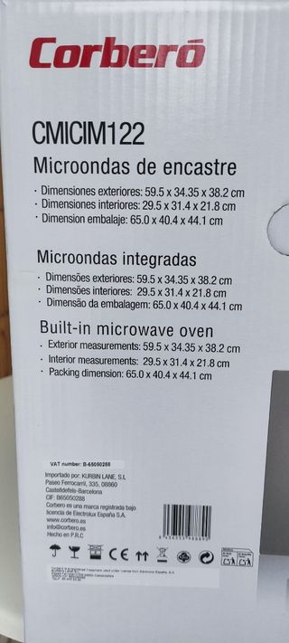 Microondas Corberó CMICIM122 Nuevo