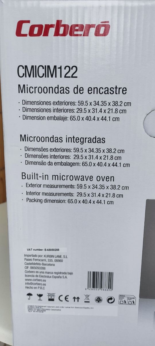 Microondas Corberó CMICIM122 Nuevo