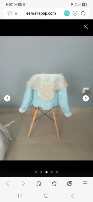 Traje de Fallera azul y dorado