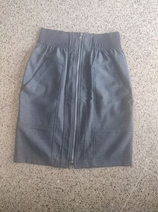 Falda Zara Gris Talla S