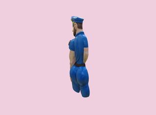 Escultura original Policía gay imán nevera arte