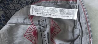 Pantalón chino Zara T/40 Gris