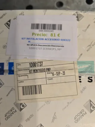 Kit Instalación Piaggio 1D001737