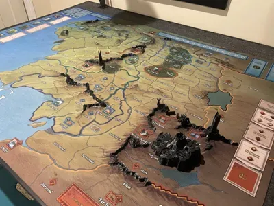 Guerra del anillo escenografía y soporte cartas